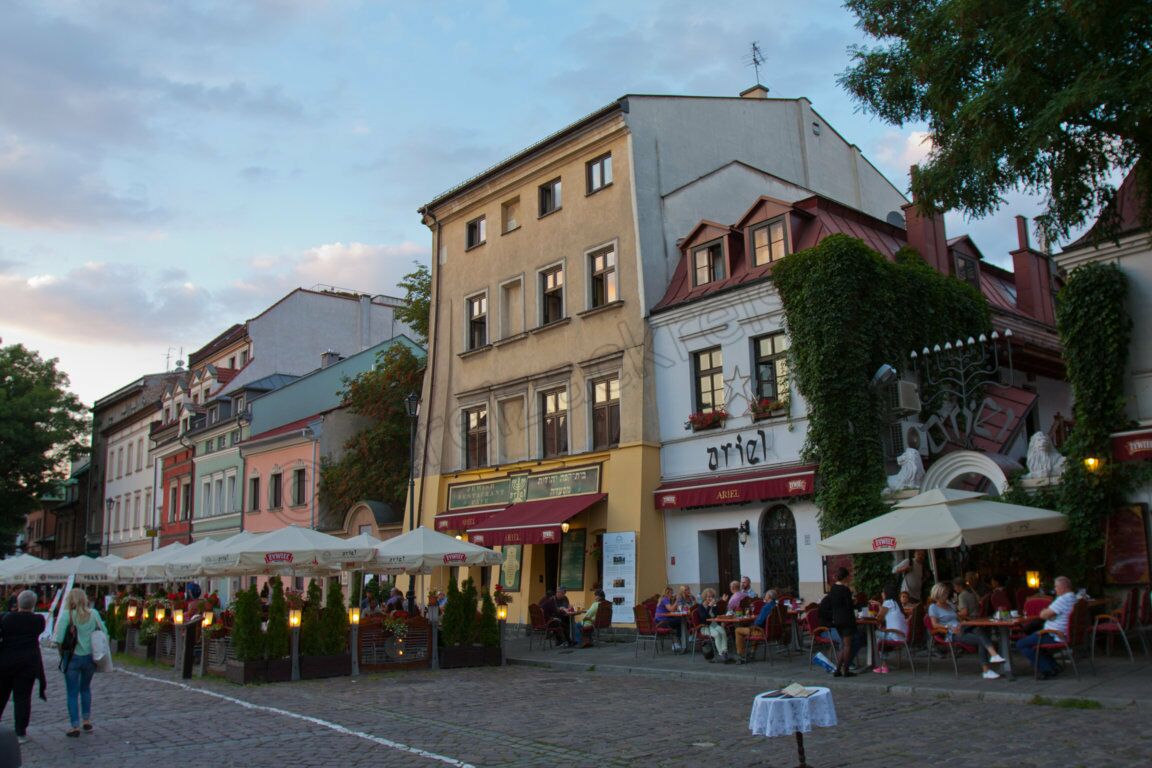 Ein jüdisches Restaurant am Marktplatz in Kazimierz, Krakau