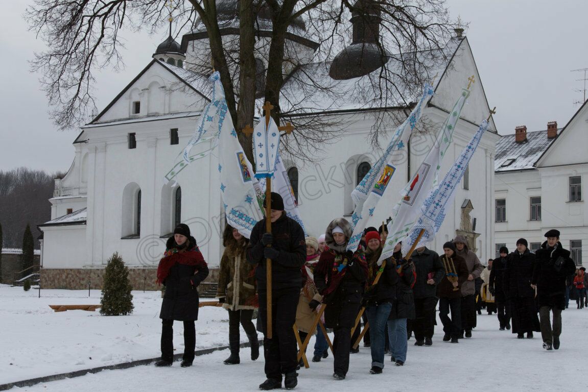 Die Zeremonie zum Tag der Taufe Christi im Basilianerkloster in Krechiw