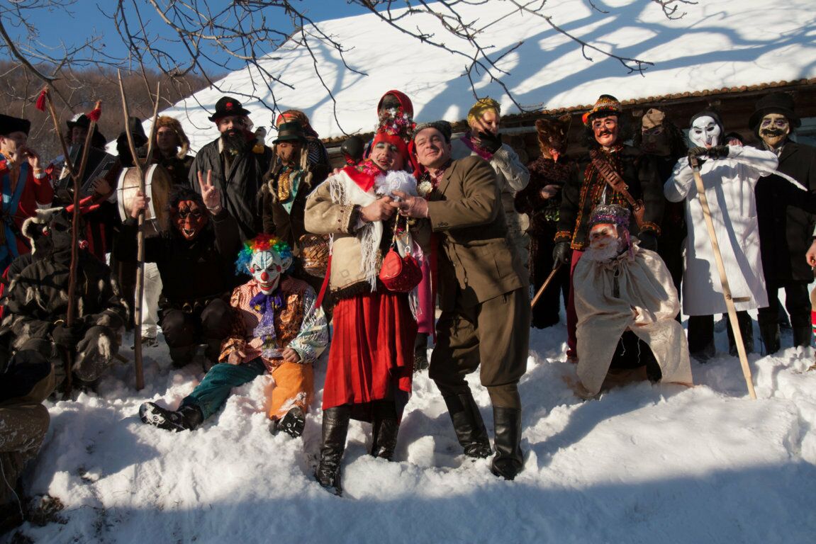 Malanka (traditioneller Festumzug zum alten-neuen Jahr) in Nyzhniy Bereziv
