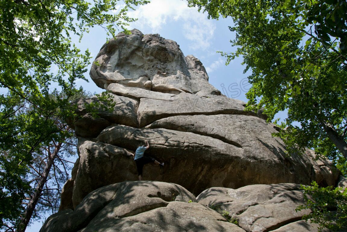 Klettern am Dowbusch-Felsen bei Bolechiw