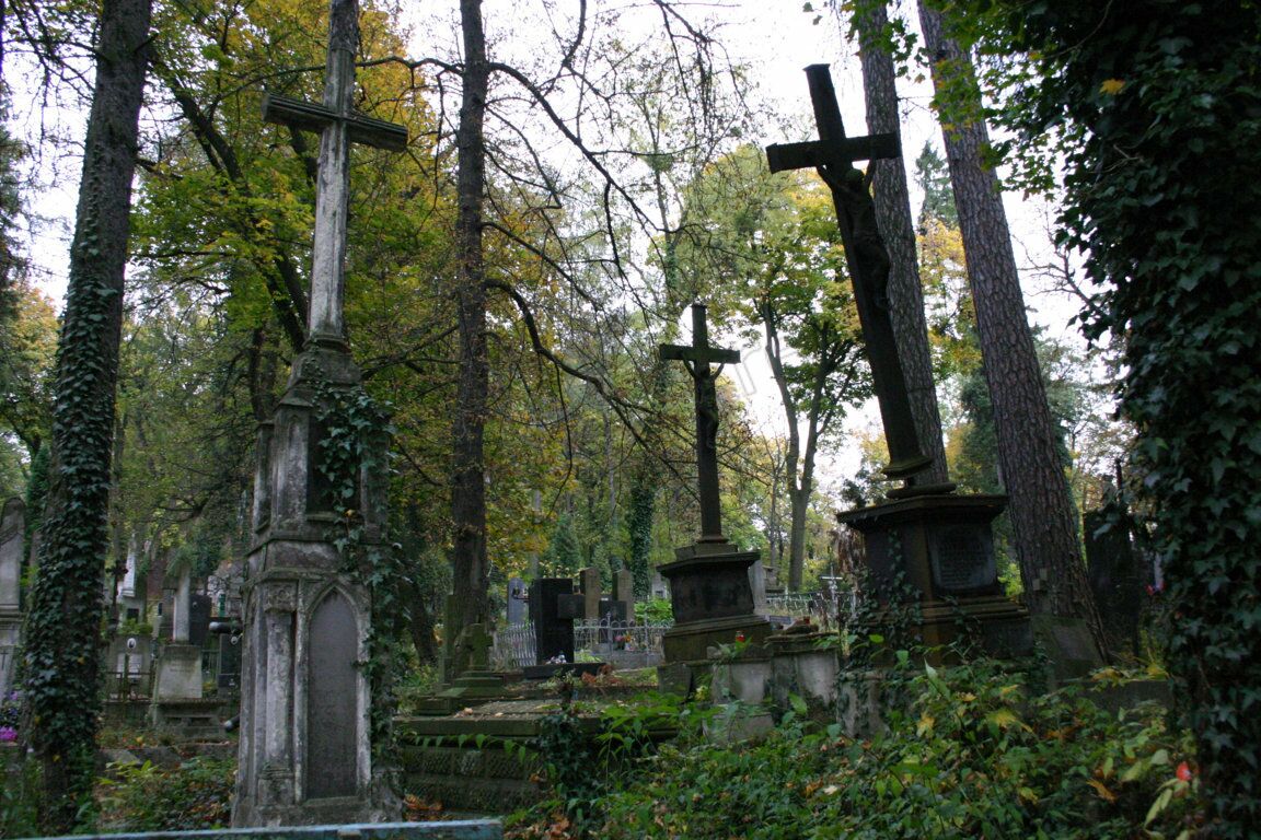 Grabmale auf dem Lytschakiwski-Friedhof in Lemberg